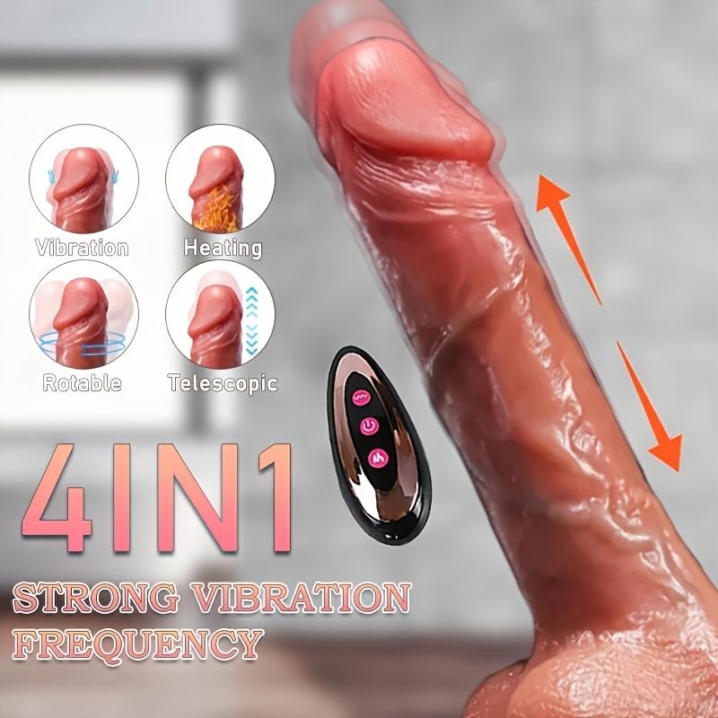 Realistisk elektrisk og teleskopisk dildo med sugekoppdildoer for kvinner, sexleketøy for voksne, massasje onani for kvinner, vaginal G-punkt og anallek