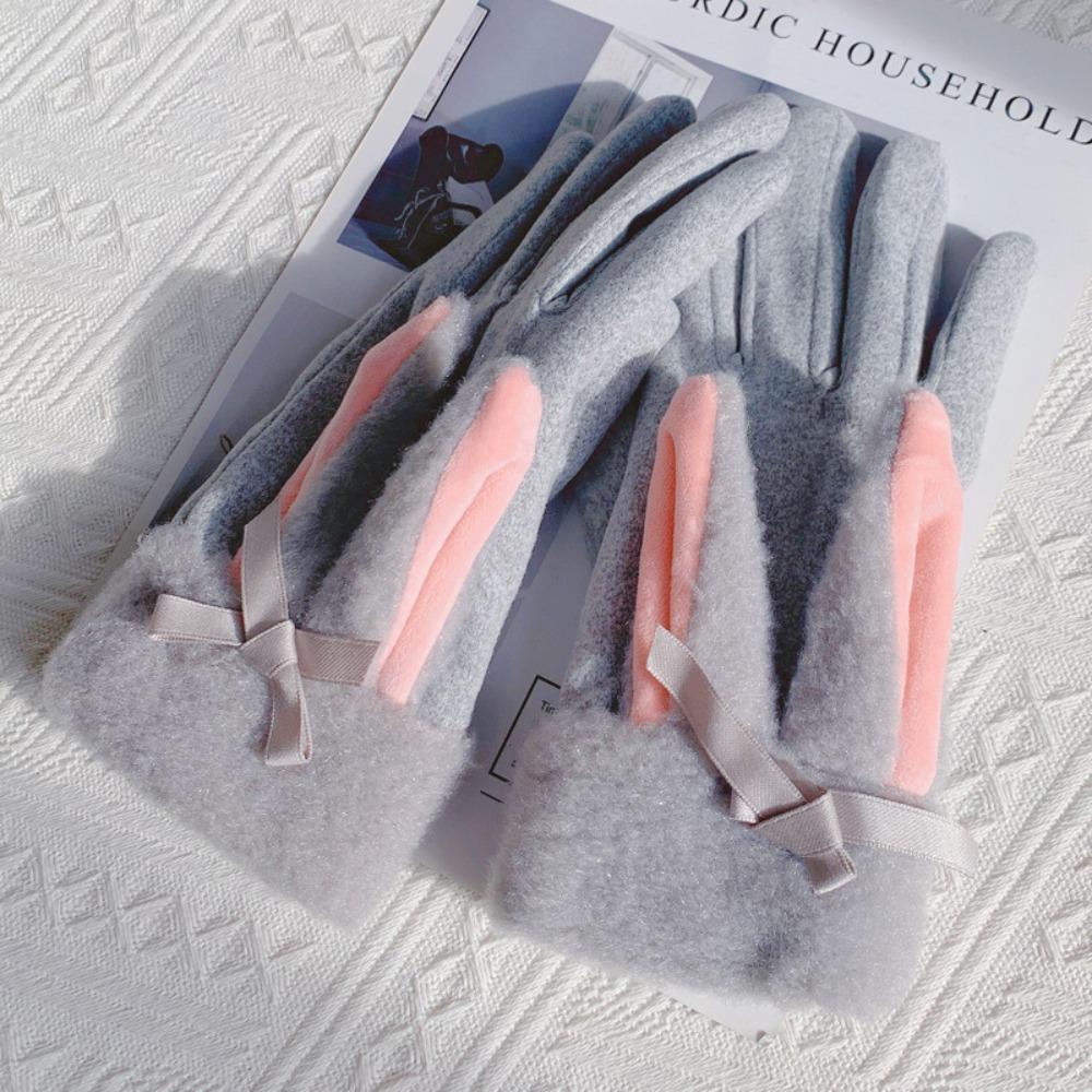 Warm gloves women's winter velvet thickened suede autumn and winter cold touch screen new cycling skiing gloves