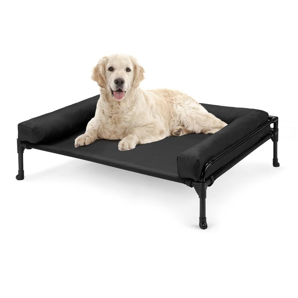 Veehoo Dog Pet Elevated Dog Dog Cot Bed for Large Washable Breathable Mesh Portable Elevated Pet Cot with Outdoor Dog Bed for Indoor and Outdoor Dog