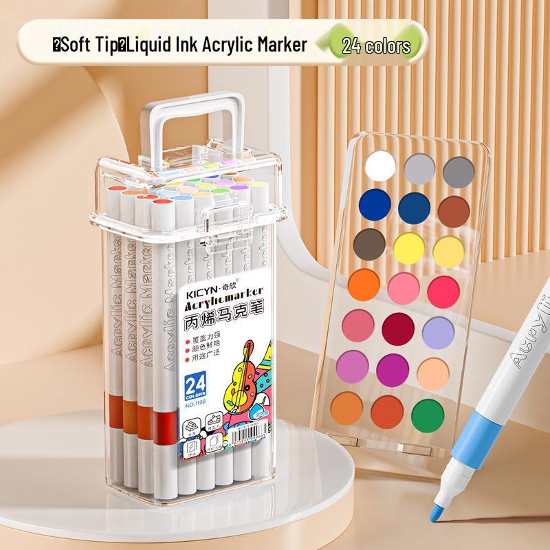 Складывающиеся моющиеся акварельные маркеры Qixin - Не растекающиеся, нетоксичные акриловые маркеры для детей и студентов