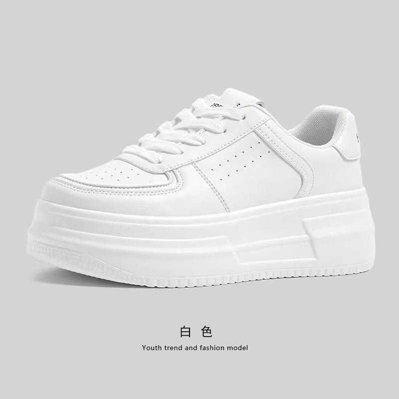 

Популярная платформа белые туфли женские весна и осень стиль Гонконга увеличивают 2025 новые универсальные повседневные спортивные туфли нишевые кеды 35