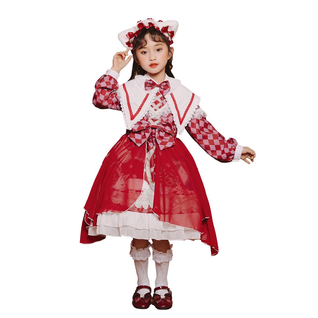 Children's Lolita children's long-sleeved princess dress spring and summer full dress Lolita girls' performance dress