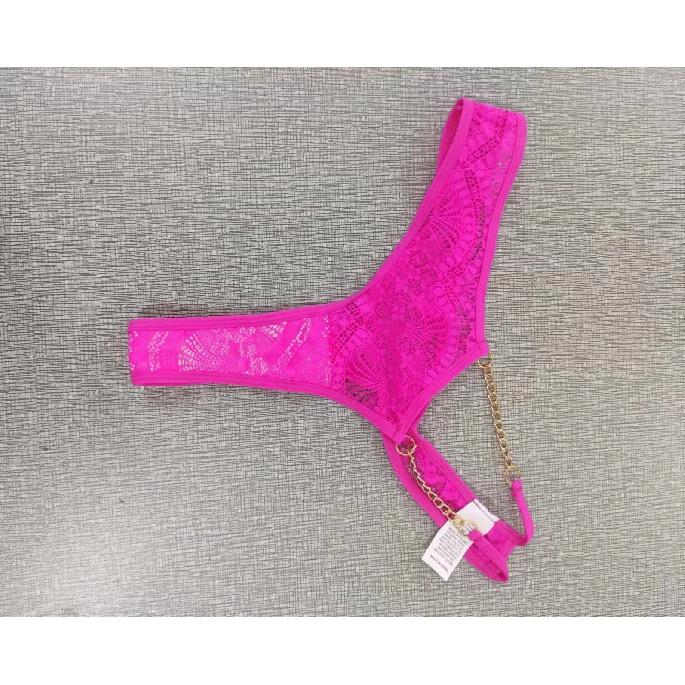 Sexy Metal Chain Temptation See-through Lace Women Lingerie Bra and Panty Female Underwear Set