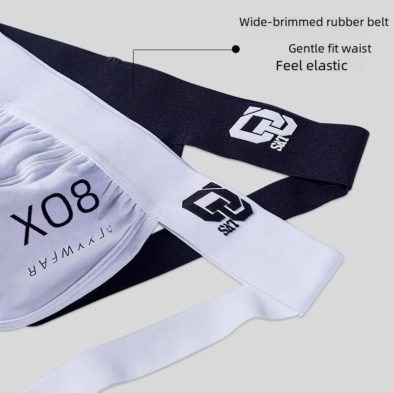 Men's Summer Cotton Sport Thong - Low-Waist, Hip-Lifting, Letter Design