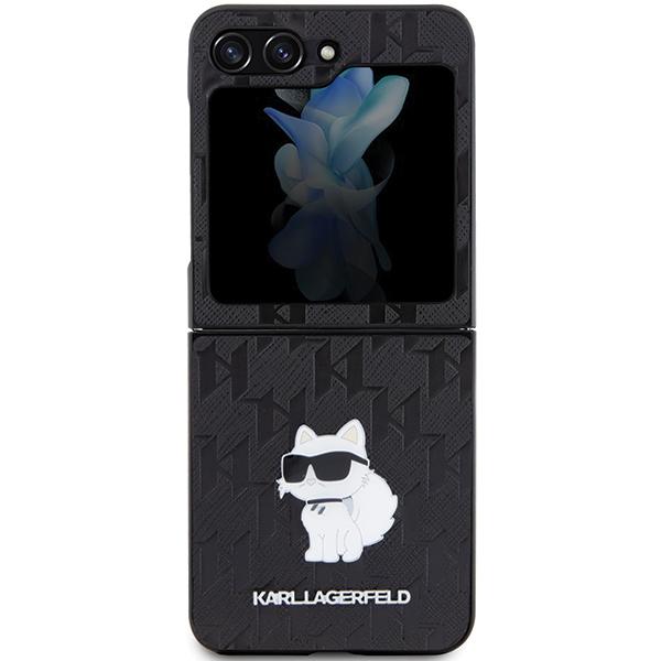 Karl Lagerfeld Klhczf5Sapchnpk Z Flip5 F731 Hardcase Black/Black Saffiano Monogram Choupette Pin
