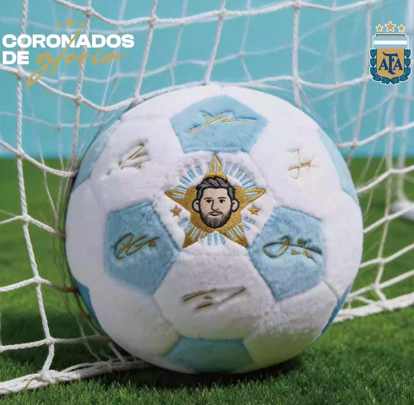 Mingie de Fotbal de Pluș Echipa Națională a Argentinei Semnătură Replica Messi Imprimată, Produs Licențiat Autentic