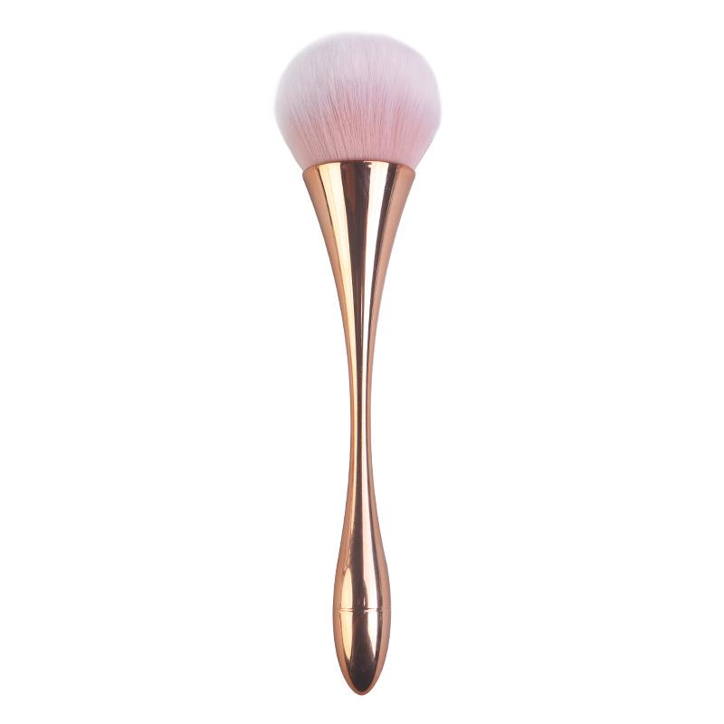Rose Gold Small Waist Loose Powder Blush Brush - Soft Bristles Beauty Tool