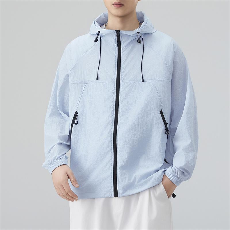 Men's Upf 50+ Sun Protection Hooded Jacket Lightweight Breathable Oversized Zip Up Windbreaker Casual Outdoor Summer Hiking Fishing Tops