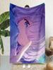 Anime Shiroko Blue Archive Girl Printed Throw Blanket Soft Cozy for Home Travel Birthday Gift