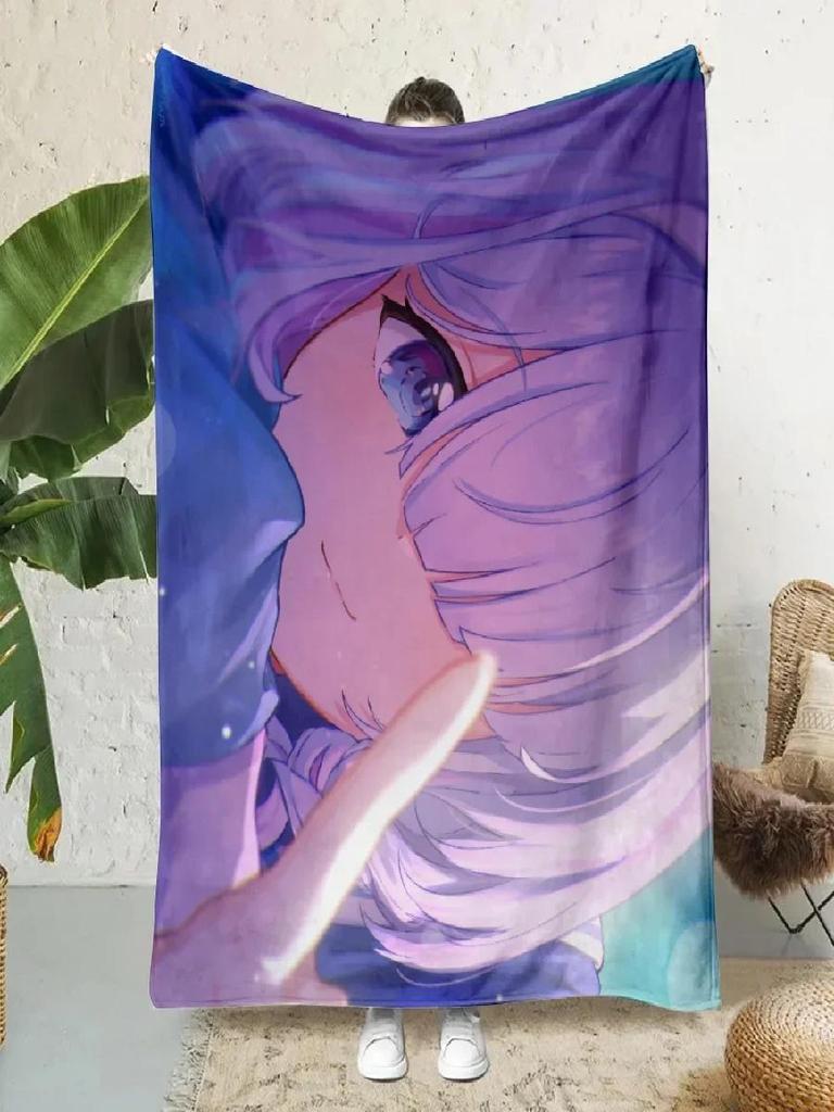 Anime Shiroko Blue Archive Girl Printed Throw Blanket Soft Cozy for Home Travel Birthday Gift