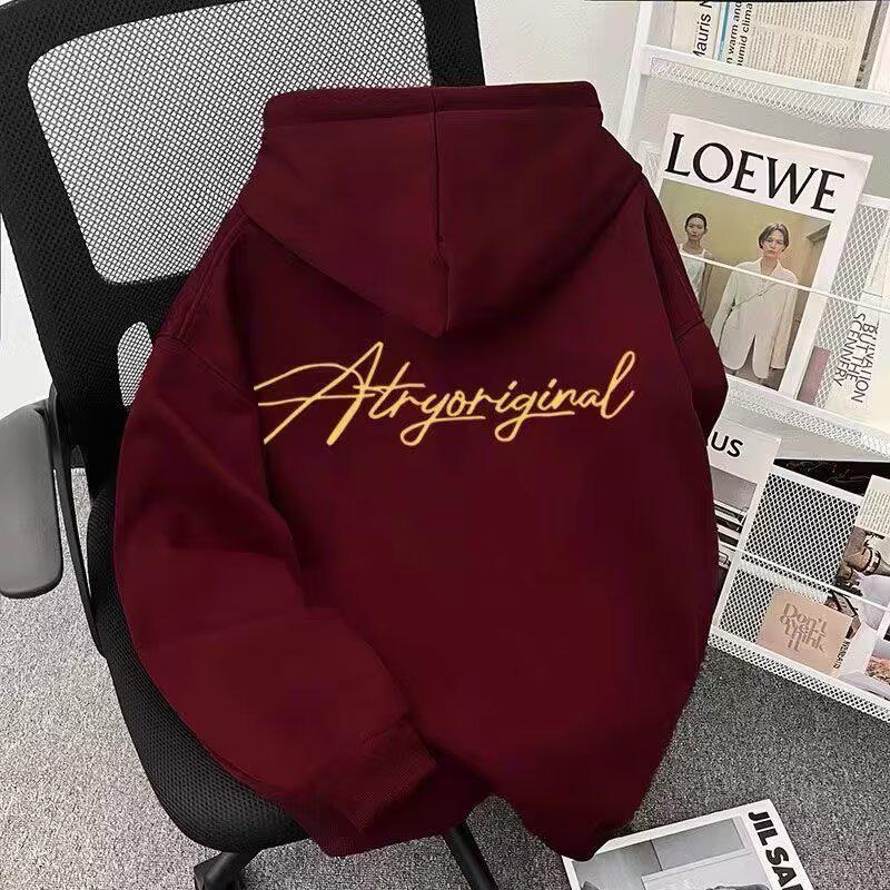 Men s Hong Kong Style Loose Hooded Sweatshirt, Trendy Letter Print, Versatile Jacket for Spring and Autumn 2025. 3XL