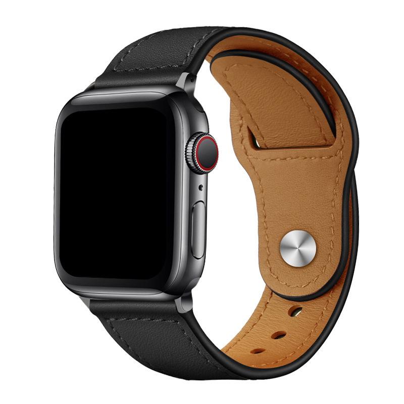 

Compatible Leather Watch Band for Apple Watch 9 & 8 - Genuine Leather with Pin Buckle 22MM