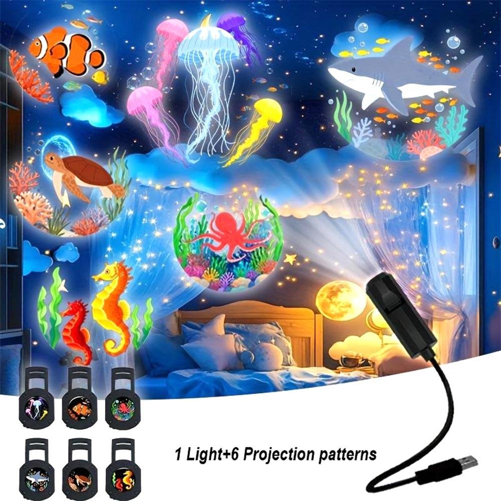 Adjustable Patterns LED USB Projector Light Marine Life Projector Light  Ceiling Wall Projection