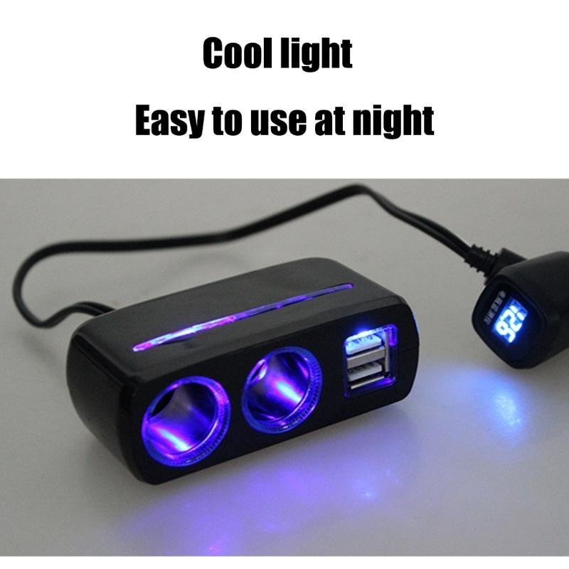 Vehicle Charging Station Double USB Port, 80W Power  Splitter with Voltages Detection for Trucks, and SUVs