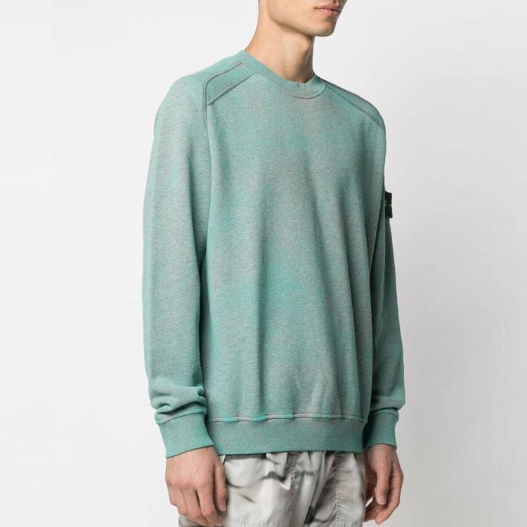 Stone Island FW21 Logo Appliqué Crew Neck Long Sleeve Sweatshirt Men sweatshirt Green 741562290-V1M44
