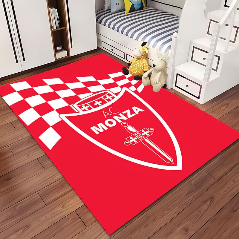 Red Carpet with AC Monza Logo suitable as a non-slip mat for the living room or bedroom sofa