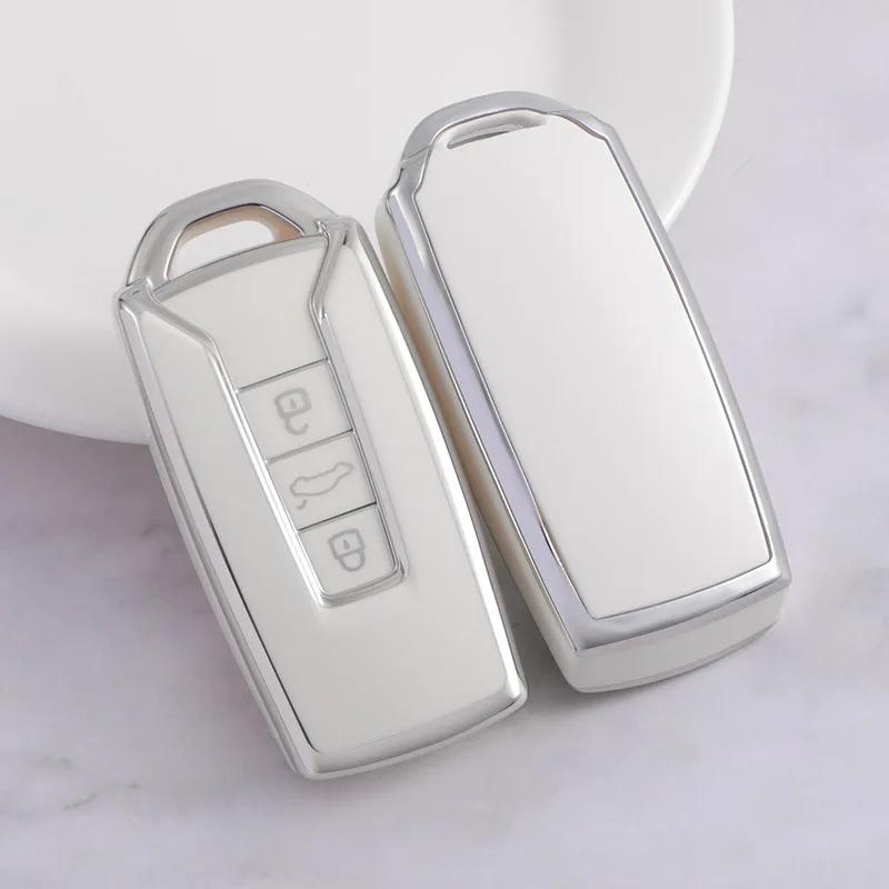 TPU Car Key Case Cover for VW Volkswagen Touareg 2019-Current 3 Buttons Auto Remote Shell Protect Accessories Key Fob