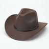 European and American Western Cowboy Hat Big Edge Woolen Punk Style Knight Hat Felt Hat Jazz Hat Top Hat