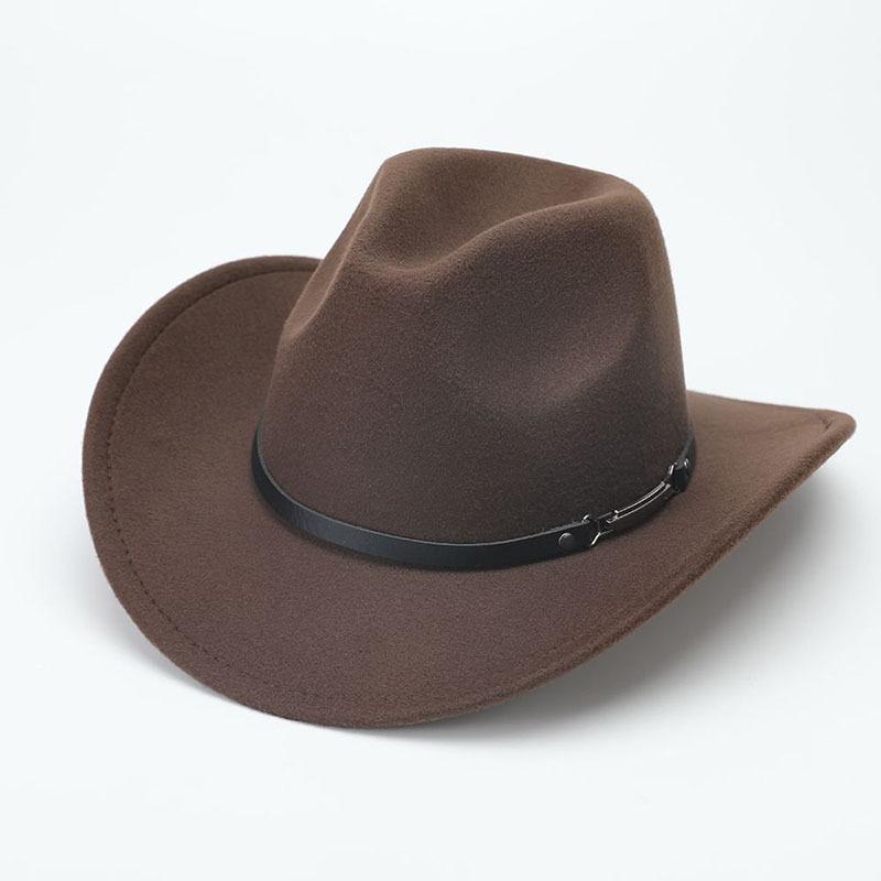 European and American Western Cowboy Hat Big Edge Woolen Punk Style Knight Hat Felt Hat Jazz Hat Top Hat