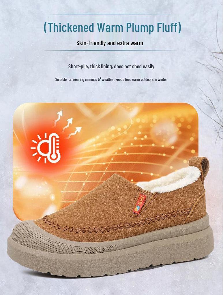 2025 Téli Férfi Öreg Peking Gyapjúbélésű Csúszásmentes Hócsizma