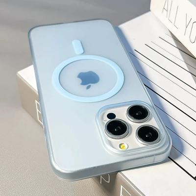 Orijinal Ultra İnce Mat Manyetik Kablosuz Şarj Şeffaf Kılıf iPhone 15 14 Plus 13 12 11 Pro Max Magsafe Sert PC Kılıfı