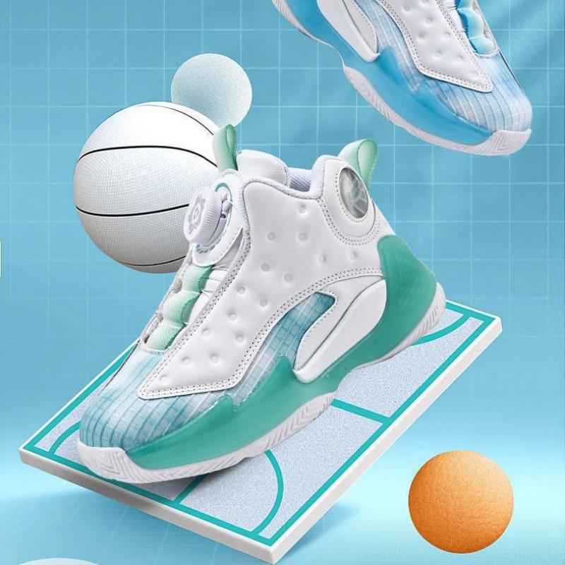 Chlapecké basketbalové boty středního věku, jarní/letní točící se knoflíkové sportovní boty, běžecké boty pro volný čas