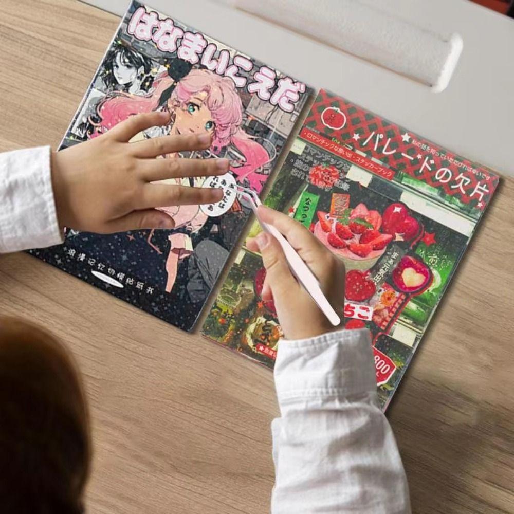 45Sheets Coated Paper Japanese Comic Stickers Y2K Style Anime Photocard Sticker Back To School
