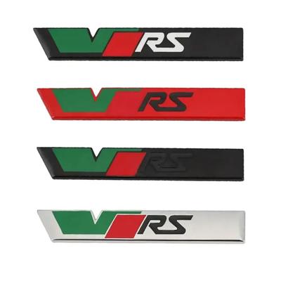 1 ks 3D kovové logo s písmeny VRS, emblém na boční blatník auta, samolepka na zadní kufr, odznáček na přední mřížku, samolepky
