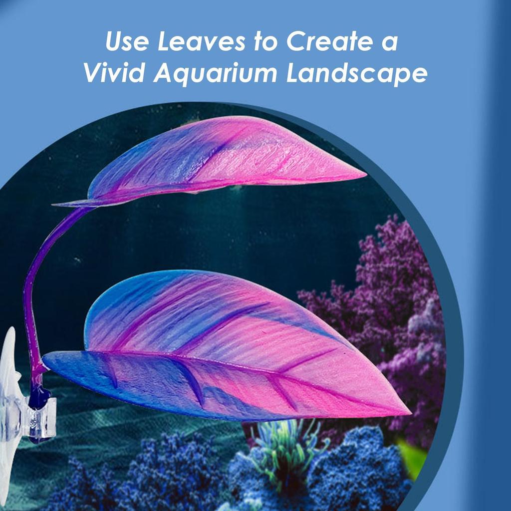 Aquarium bucket fish leaf with suction cup simulation water grass decoration leaves artificial lightweight fish leaf hammock