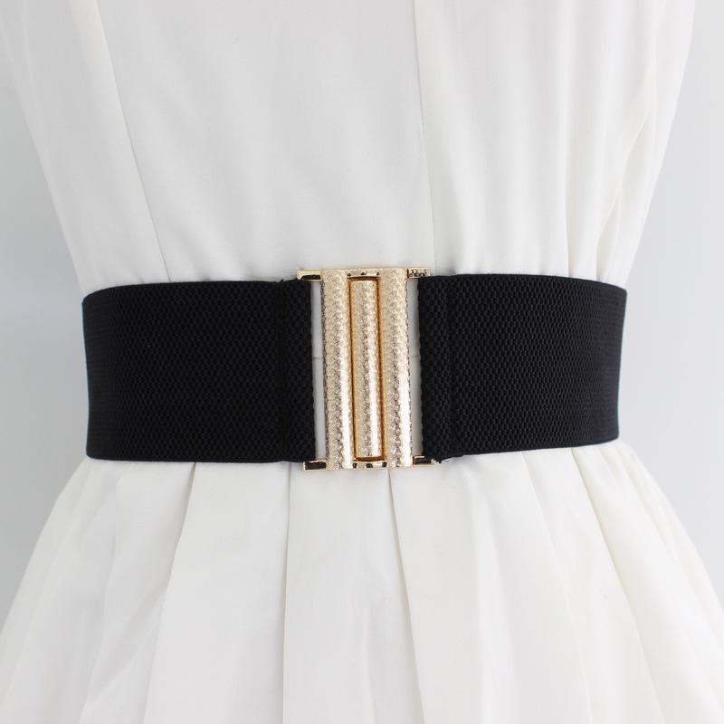 Buckle Elastic Wide Belt Women'S Waist Decorative Dress With Coat Jacket Elastic Waist Seal Three Sizes