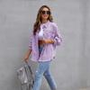 VAYLA Holes Raw-edges Denim Jacket Women Spring Autumn Shirt Style Jeancoat Casual Top Rose-Red Orange Purple Outerwear Lady Coat