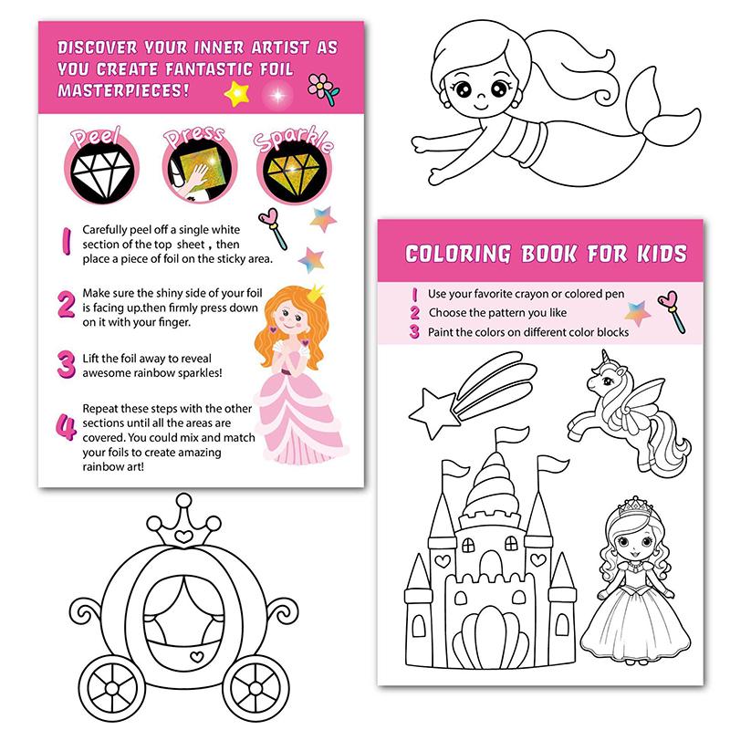 Foil Craft Activity No Mess Art Kit Fun Foil Art for Kids Adults Magnet Foam Paint by Sticker Peel and Press Foul Fun Craft Gifts for Girls  Boys