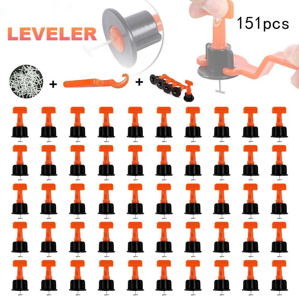 151Pcs Leveler Locator Spacers Reusable Tile Leveling System Set Level Wedges Construction Tool for Flooring Wall Tiles Ceramic