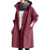Autumn Long Sleeve Casual Plus Size Hooded Coats Women Fashion Think Mid Length Loose Outerwear Jackets Women Solid Elegant Street Solid Jacket 25331