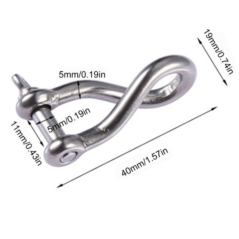 Upgrades Stainless Steel Rotates Eye Shackle Twist Link Shackle Screw Pin Twistes Shackle for Sailing Boating & Lifting