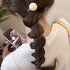 2Pcs Hair Tie for Women, Spiral Design Hair Bands, Thick Elastic Hair Ropes for Ponytails Buns, No Pulling or Snagging Large Bead Hair Tie