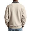 Mens Paisley Pattern Fleece Long Sleeve Polo Shirt American High Street Style