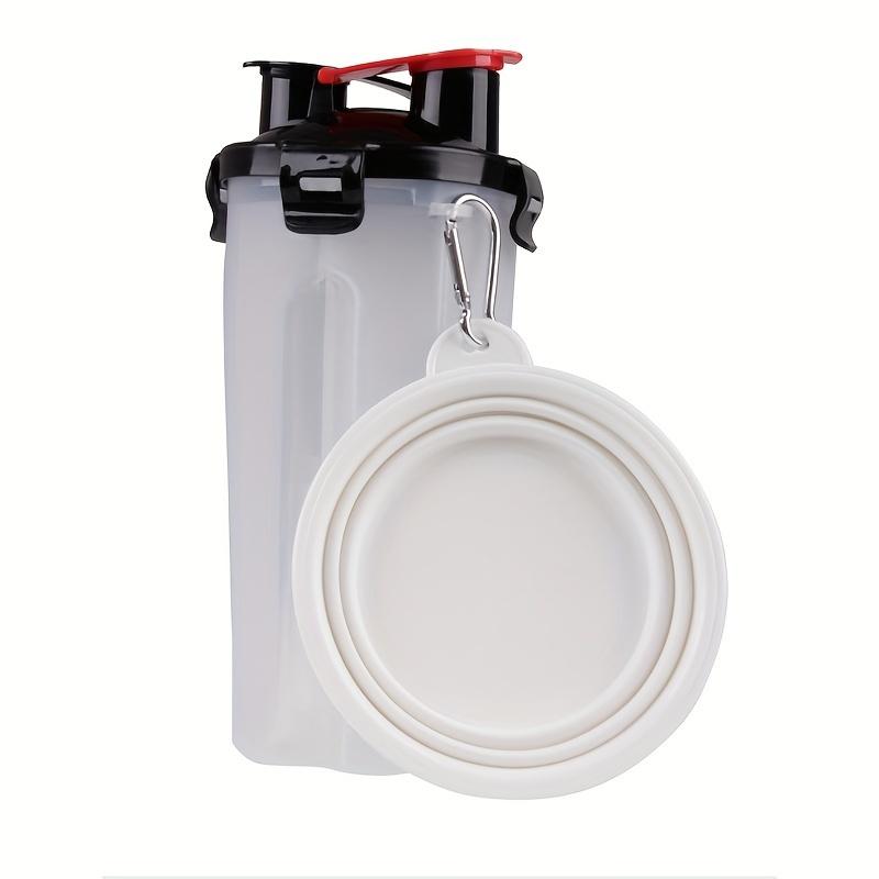 Portable 2 In 1 Pet Water Bottle With Food Container, Leak Proof Dog Water Bottle With 2pcs Collapsible Feeder Bowl For Outdoor