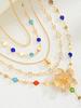 5 Pcs Vintage Floral Colorful Crystal Tassel Necklace Set for Women Exquisite Shiny Rhinestone Choker Boho Party Jewelry Gifts