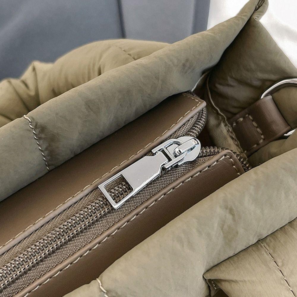 Large Capacity Down Cotton Shoulder Bag Korean Style Nylon Handbag Small Square Bag  Lady