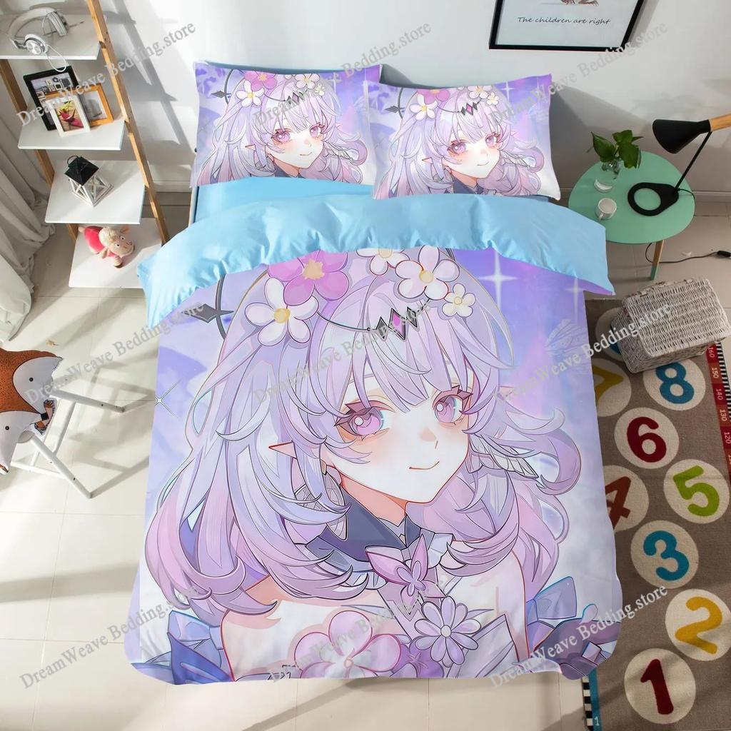 Anime Cartoon Pattern Duvet Cover Set Honkai Star Rail Bedding Set Singletwin Size Dormitory Decor Bedroom Decor for Teen