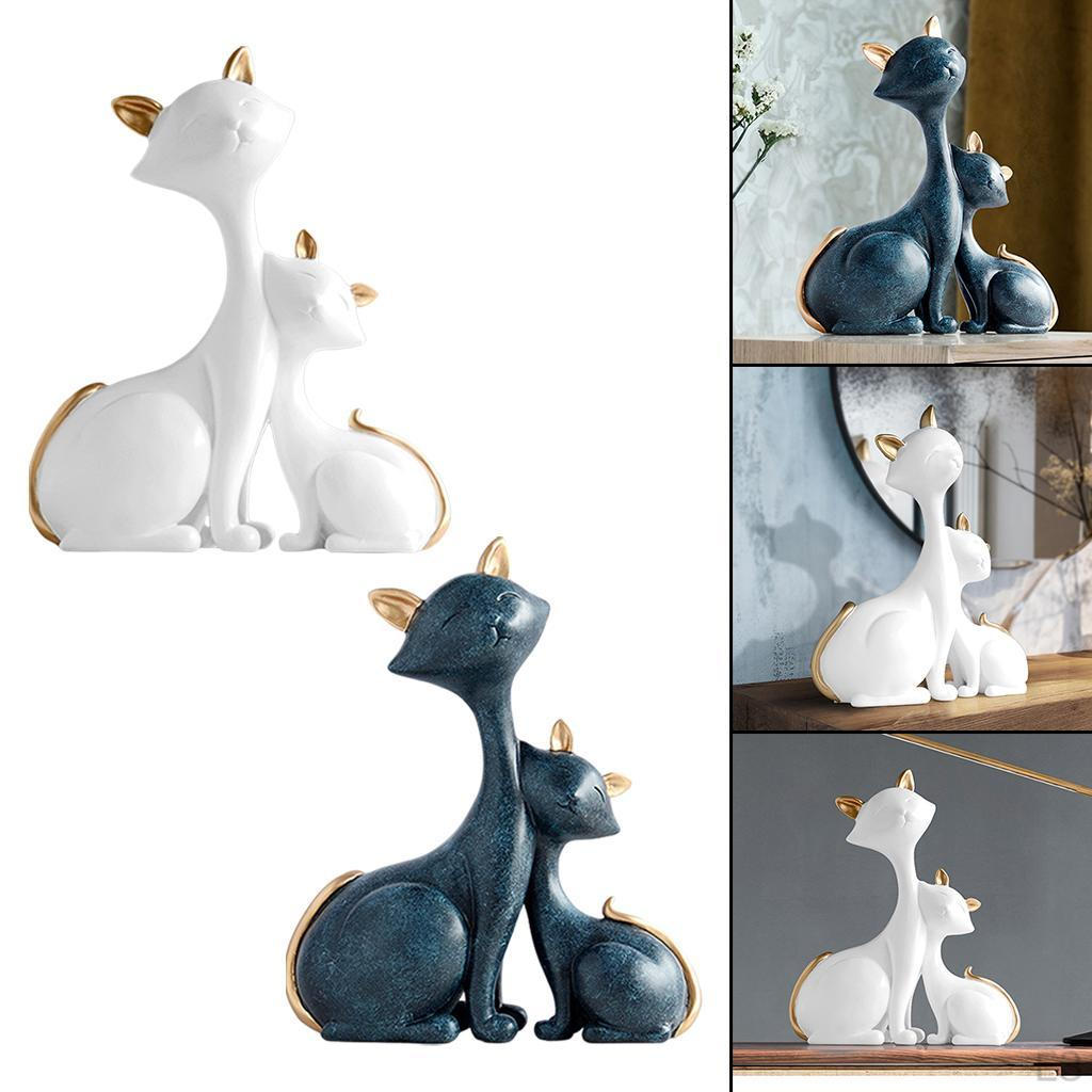 Decor Collection Polyresin Sitting Cat Decoration Animals Statue Sculpture Ornament