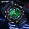 SANDA 6323 Men's Electronic Watch Dual Display Luminous Waterproof Student Watch Outdoor Sports Multifunctional Digital Watch