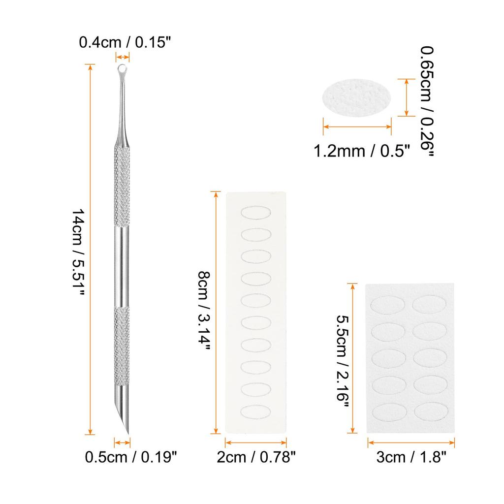 Uxcell Nagelhautschieber Metall Nagelhautschieber Entferner Werkzeug mit Schleifpapier für und Nagelkunst 2-teiliges Set, beidseitig 100/180 Körnung, Maniküre,