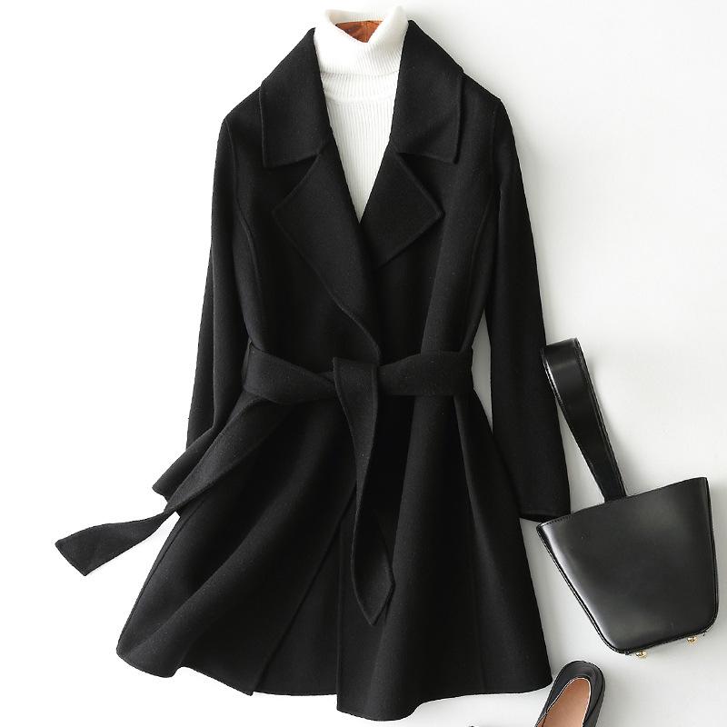

New Autumn and Winter Double-faced Cashmere Coat for Women, Medium and Long Style, Wool Coat for Women XS