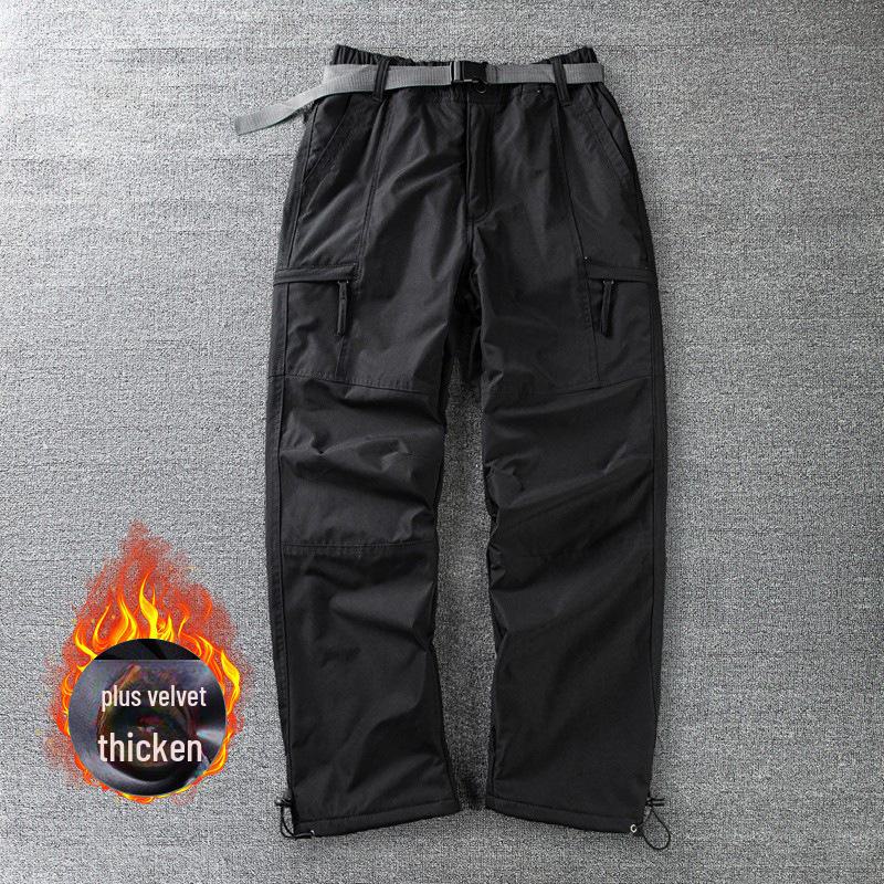 

Мужские ветрозащитные водонепроницаемые брюки Soft Shell на осень/зиму — плотные, свободные, с бархатной подкладкой для повседневной носки на открытом воздухе 2XL for 78-90 kg