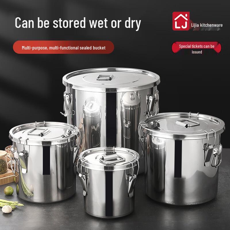 Lijia Stainless Steel Bucket with Lid and Handle