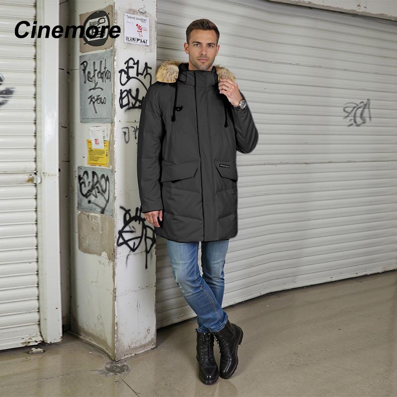 Cinemore 2025 Winter Coat Men's Down Jacket with Pockets, Warm, Drawstring, Hooded, Short Parka Men's 8039