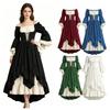 Medieval Renaissance Court Gothic-style Puff Sleeve Dress High Waist Retro Gown For Party Performance Costume Halloween