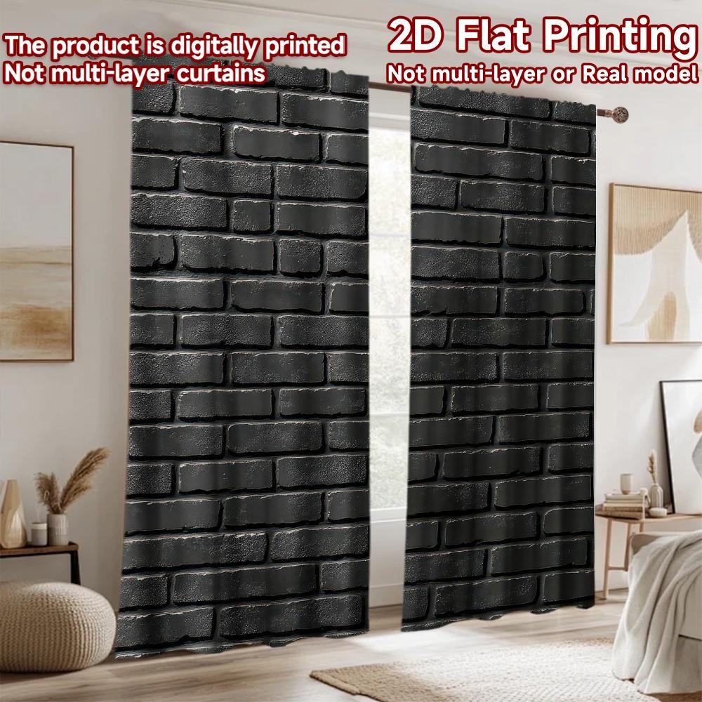2D Flat Photography Backdrop Background Cloth Dark Brick Wall 100% Polyester Birthday Party Perfect for New Year Celebration